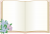 本のフレーム　勿忘草（透過PNG）ZIPにEPS