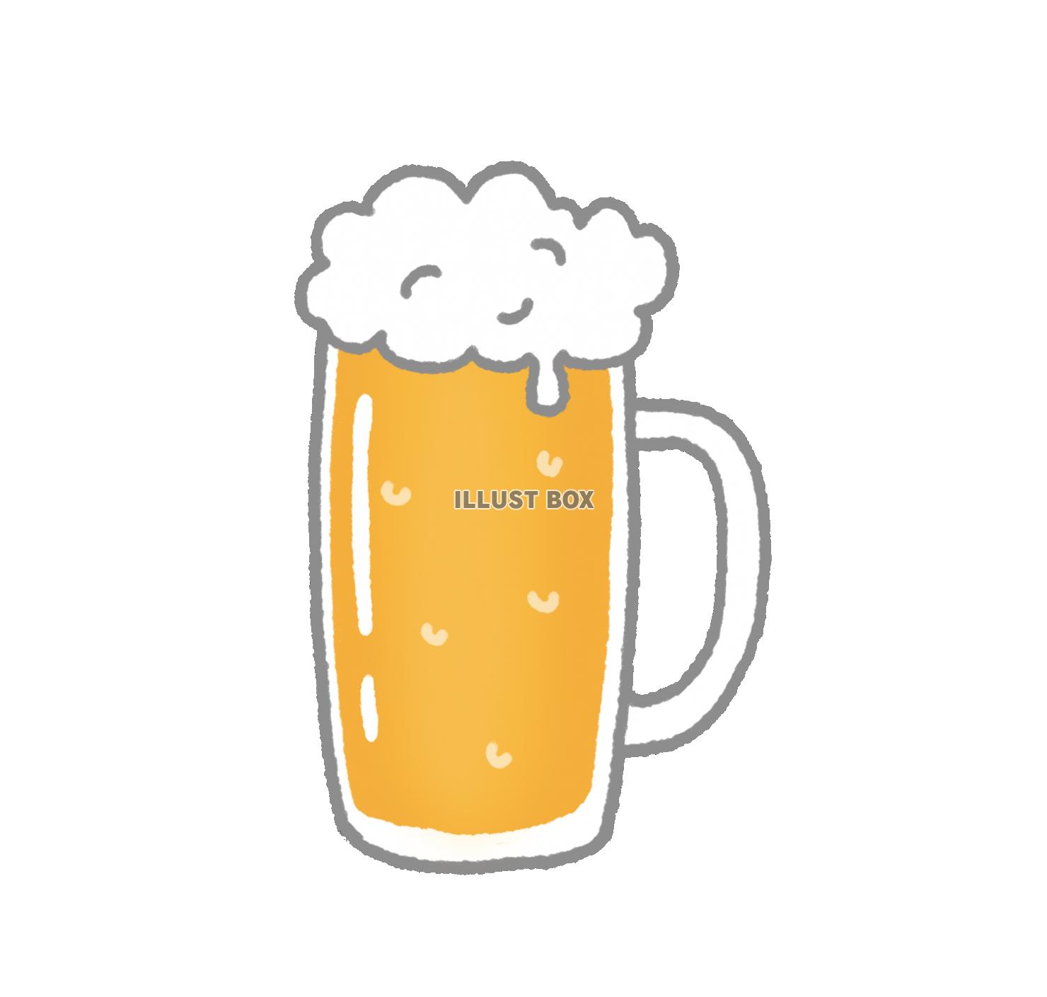 かわいいビールジョッキのイラスト