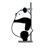 パンダシリーズ　身体測定　身長を測るパンダ