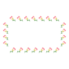 ハートの花のフレーム08　長方形