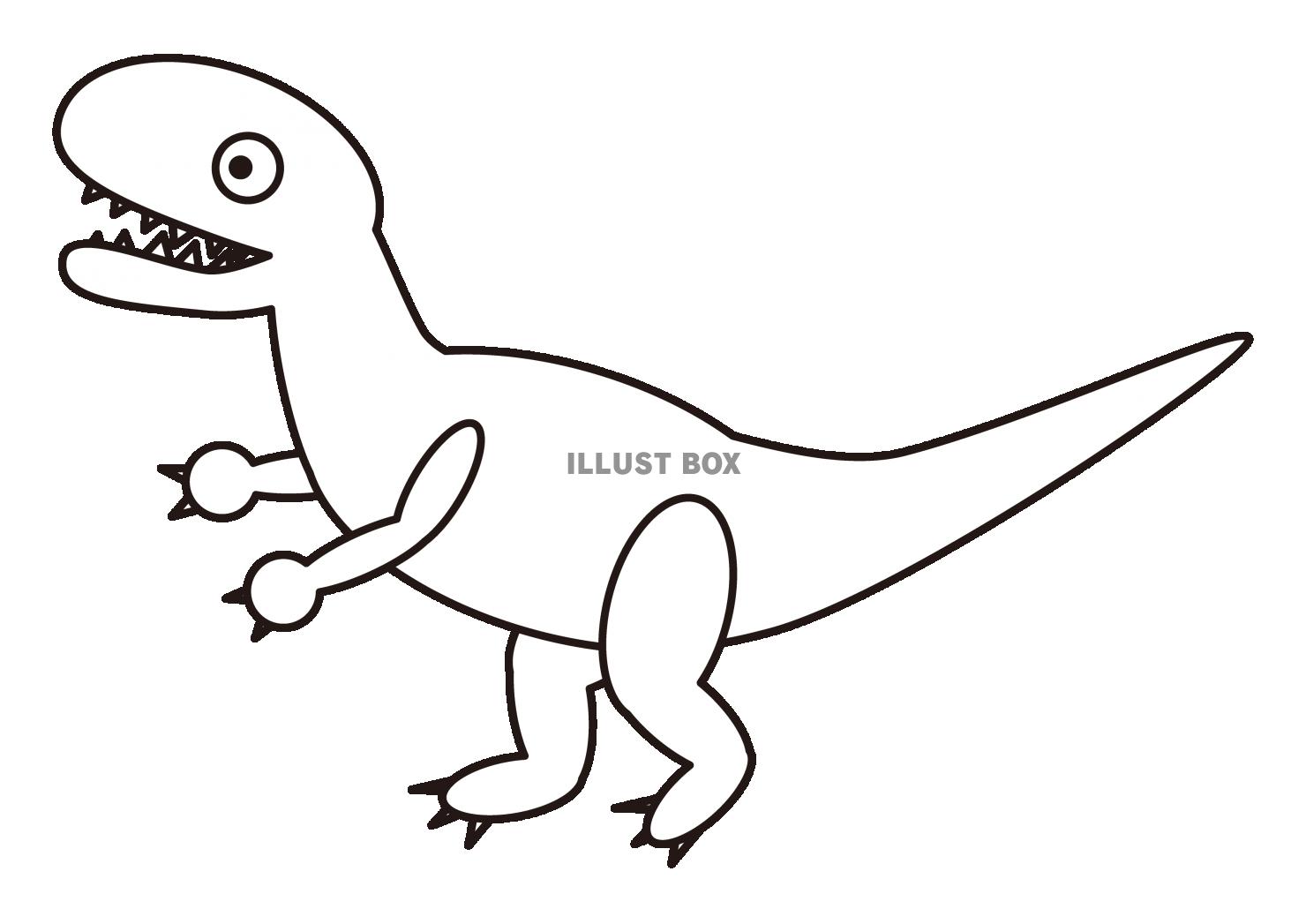 1_動物_恐竜・ティラノサウルス・線画・ノーマル
