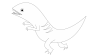 恐竜：ティラノサウルス：線画
