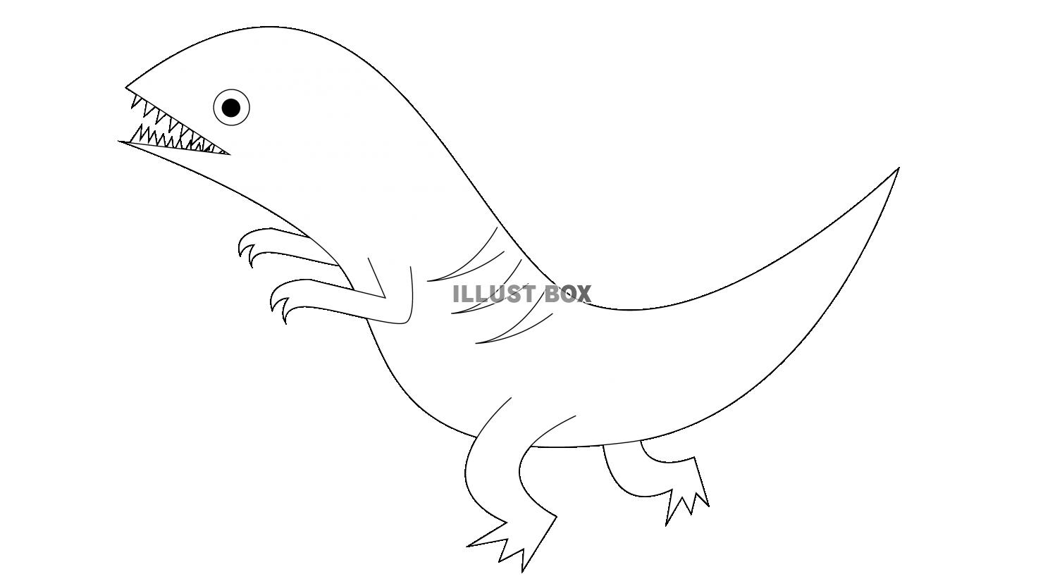恐竜：ティラノサウルス：線画