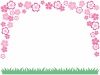 桜の花模様フレーム画像シンプル飾り枠素材イラスト