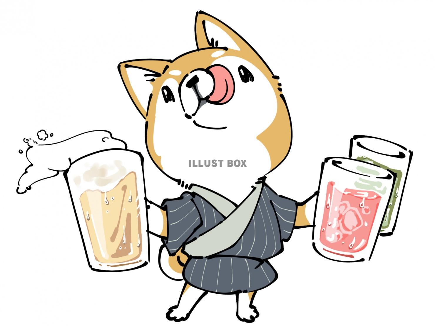 居酒屋の柴犬(赤)