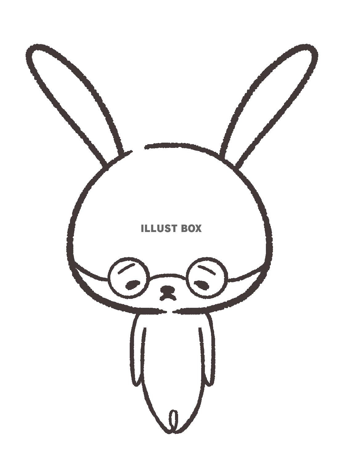 しょんぼりするウサギのイラスト