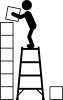 荷物を積み上げる人　積み立てのイメージ　ピクトグラム