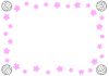バレーボールと桜のフレーム１－１　卒団・入団・卒部・入部