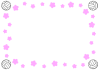 バレーボールと桜のフレーム１－３卒団・入団・卒部・入部