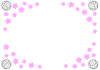 バレーボールと桜のフレーム２－１卒団・入団・卒部・入部