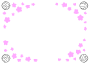 バレーボールと桜のフレーム２－３卒団・入団・卒部・入部
