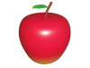 赤いりんごの3DCG【透過PNG】