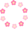 ピンクの花　丸フレーム04