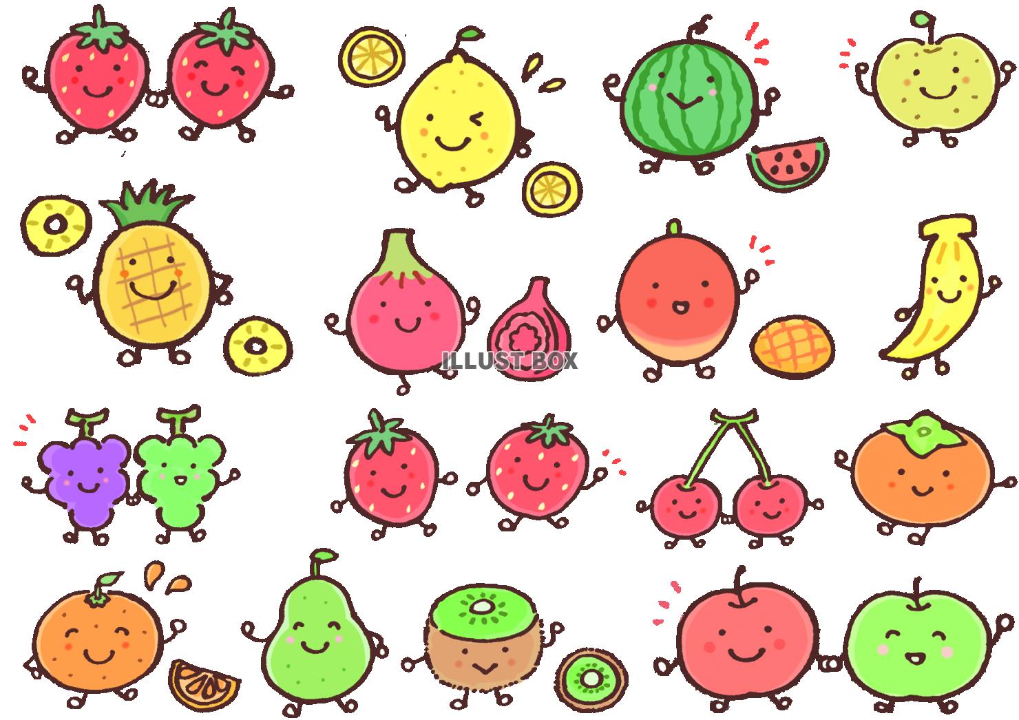 果物のキャラクターのセット