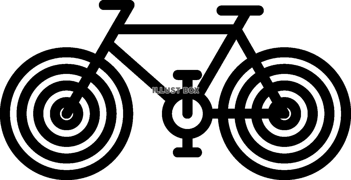 スポーツタイプの自転車　シンプルなラインアート　ピクトグラム