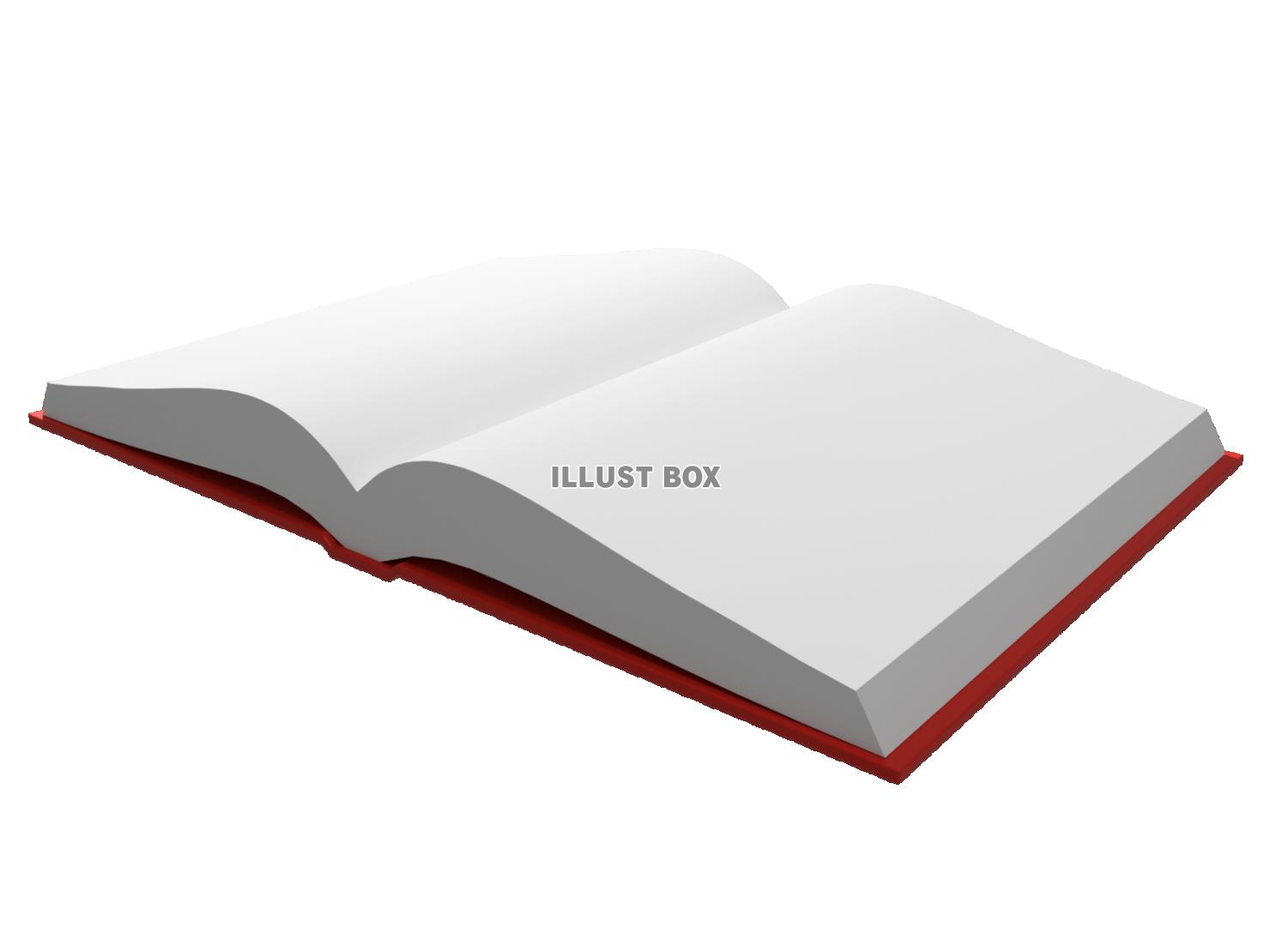 赤い開いた本のリアルな3DCG【透過PNG】