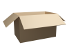 開いたダンボール箱のリアルな3DCG