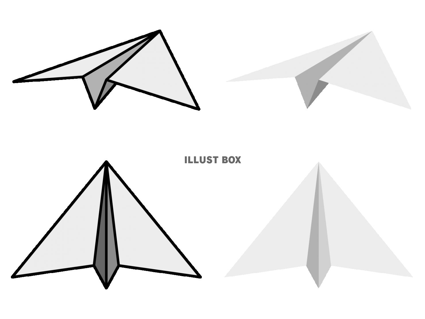 紙飛行機（かみひこうき）のベクターアイコンセット