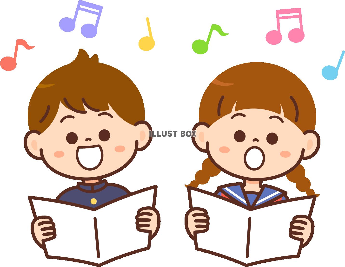 歌を歌う学生