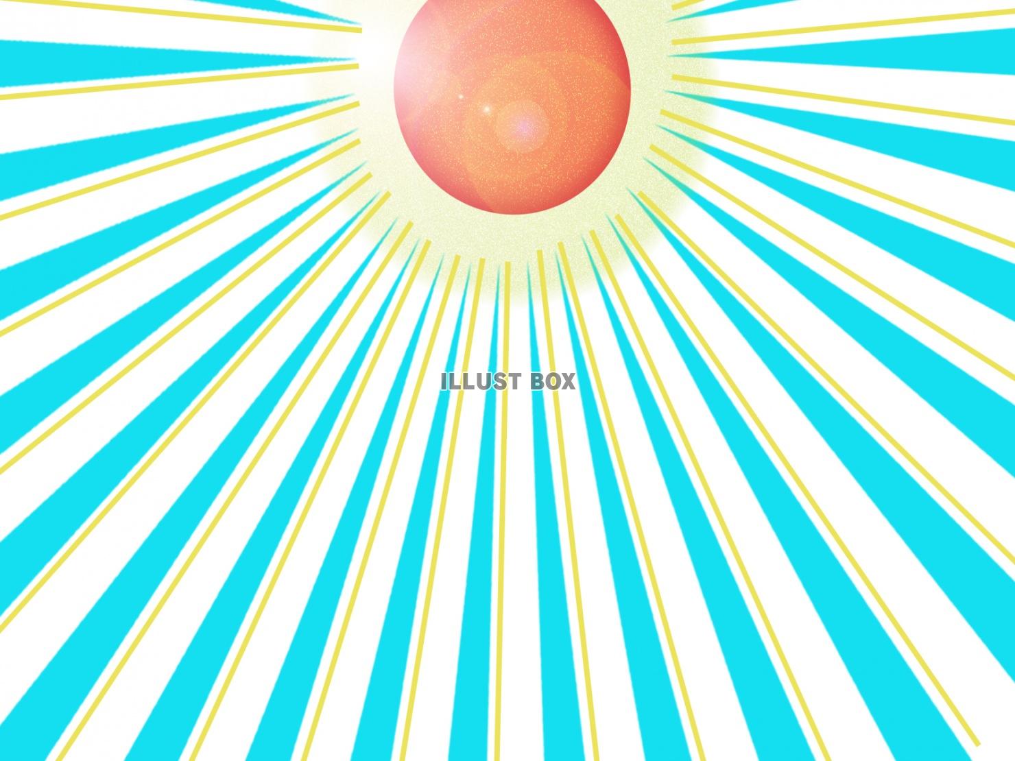 太陽と集中線の背景素材【JPEG】