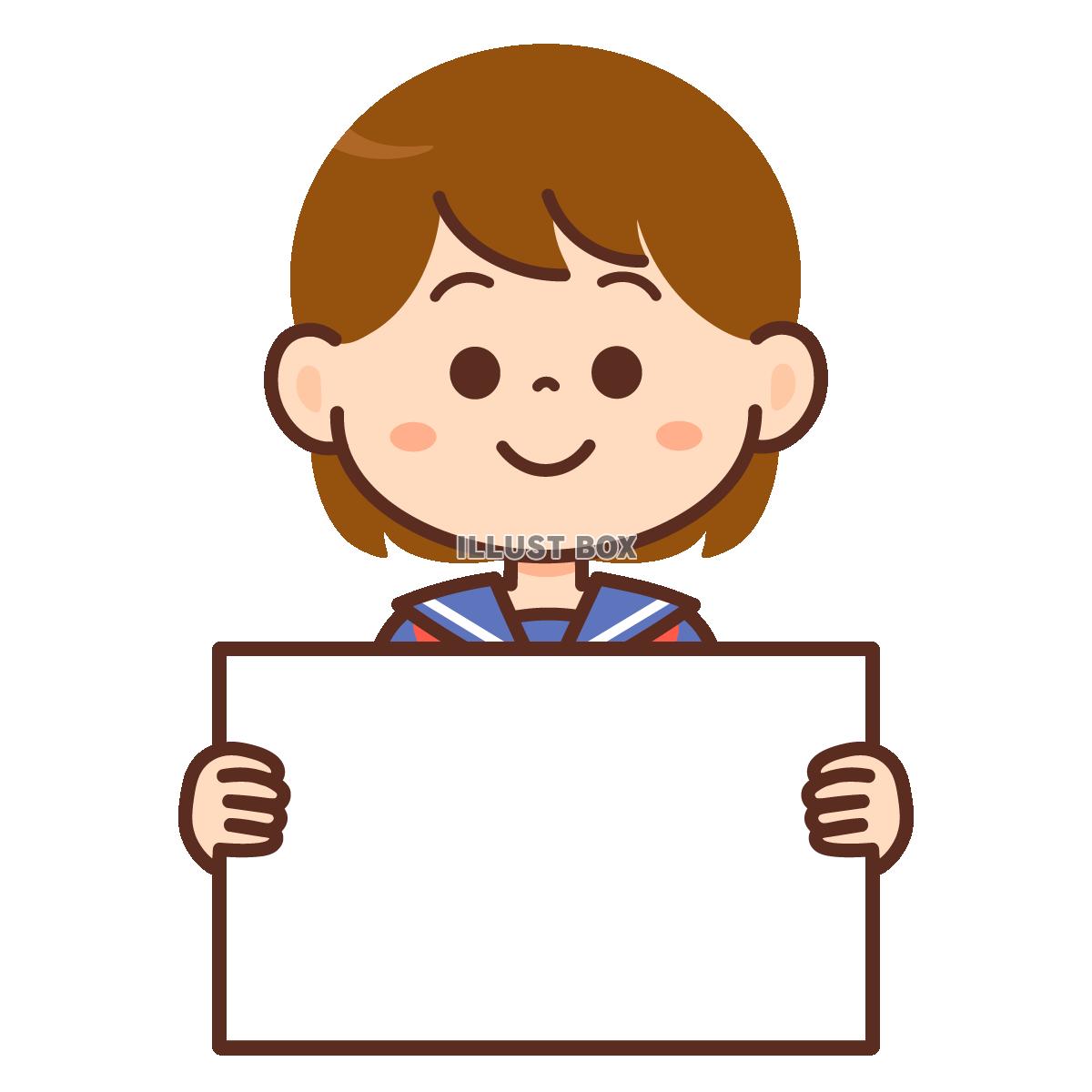 ホワイトボードを持つ女子学生03
