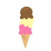 トリプルアイスクリーム　バニラ　いちご　チョコ