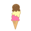 トリプルアイスクリーム　バニラ　いちご　チョコ　フチあり