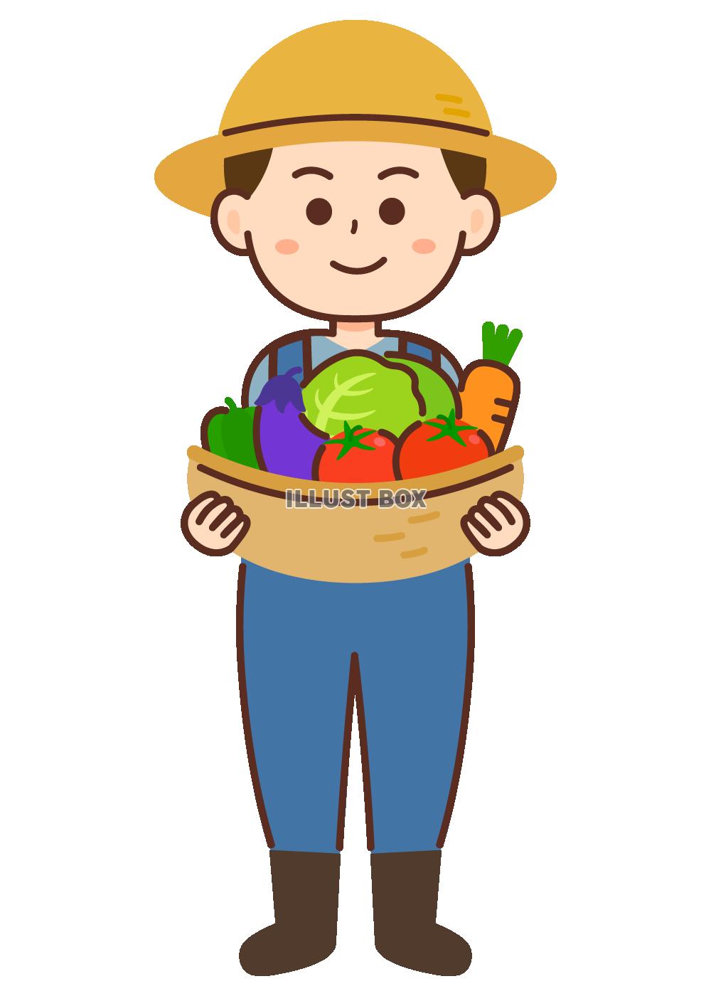 野菜を持つ農家の男性02