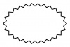 ギザギザ楕円サークルフレーム/黒ライン