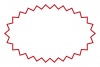 ギザギザ楕円サークルフレーム/赤ライン