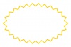 ギザギザ楕円サークルフレーム/黄ライン