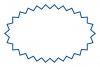 ギザギザ楕円サークルフレーム/青ライン