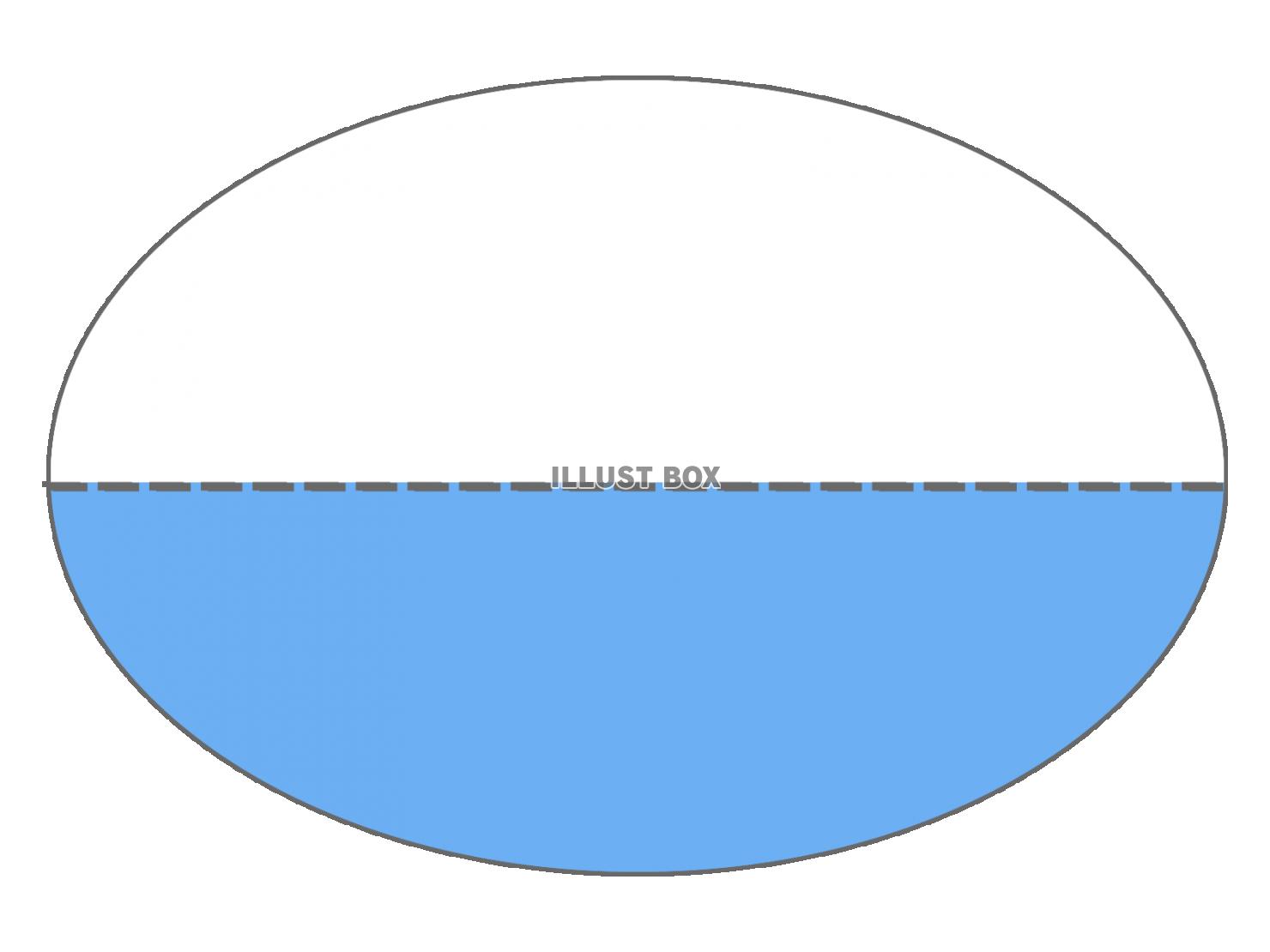 楕円を２分割したフレーム【PNG】