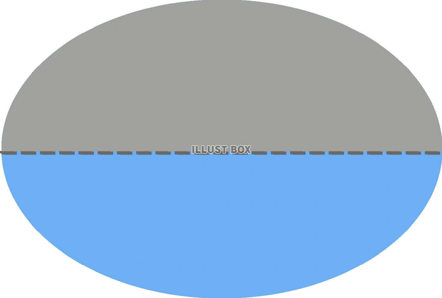 楕円を２分割したフレーム【PNG】