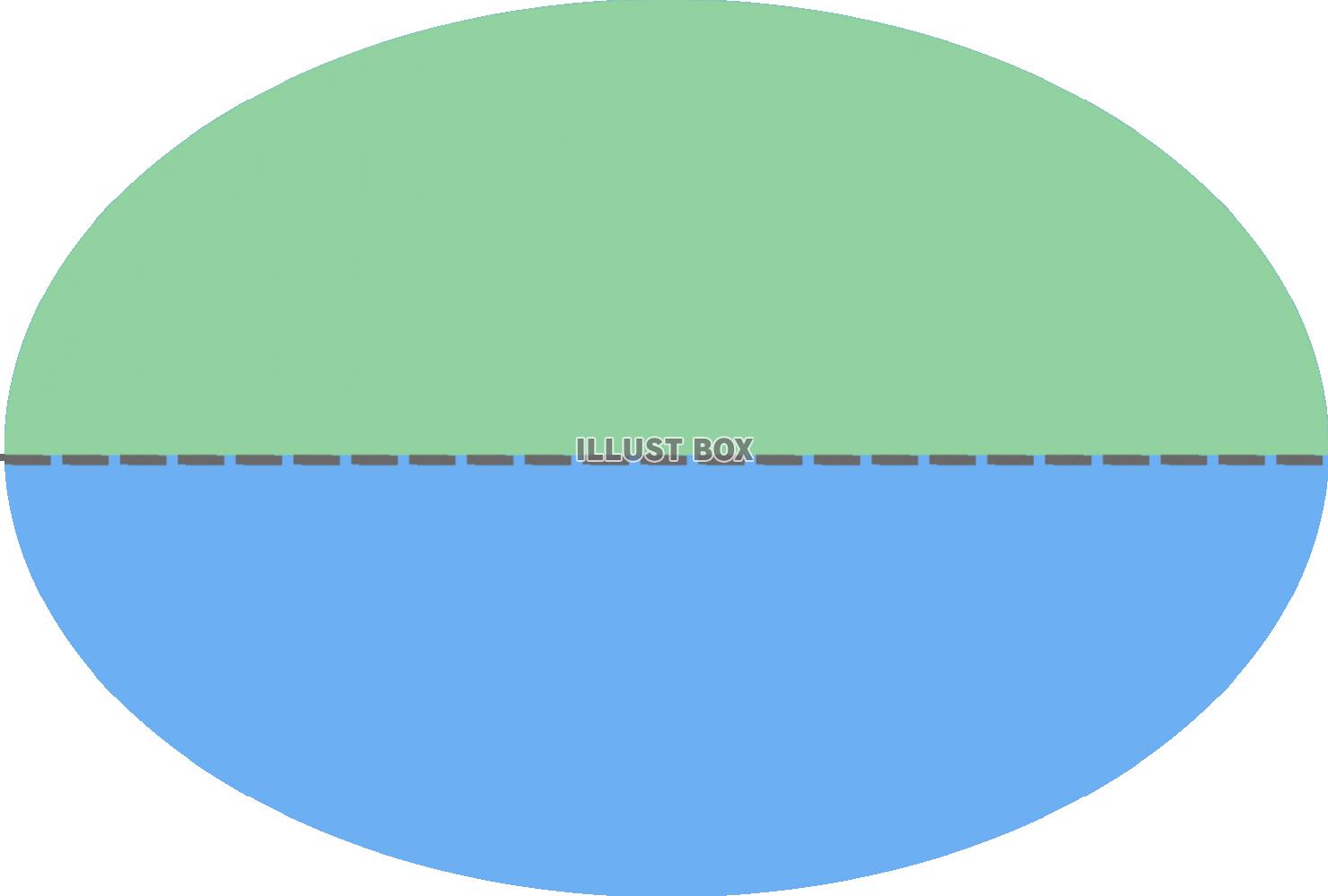 楕円を２分割したフレーム【PNG】