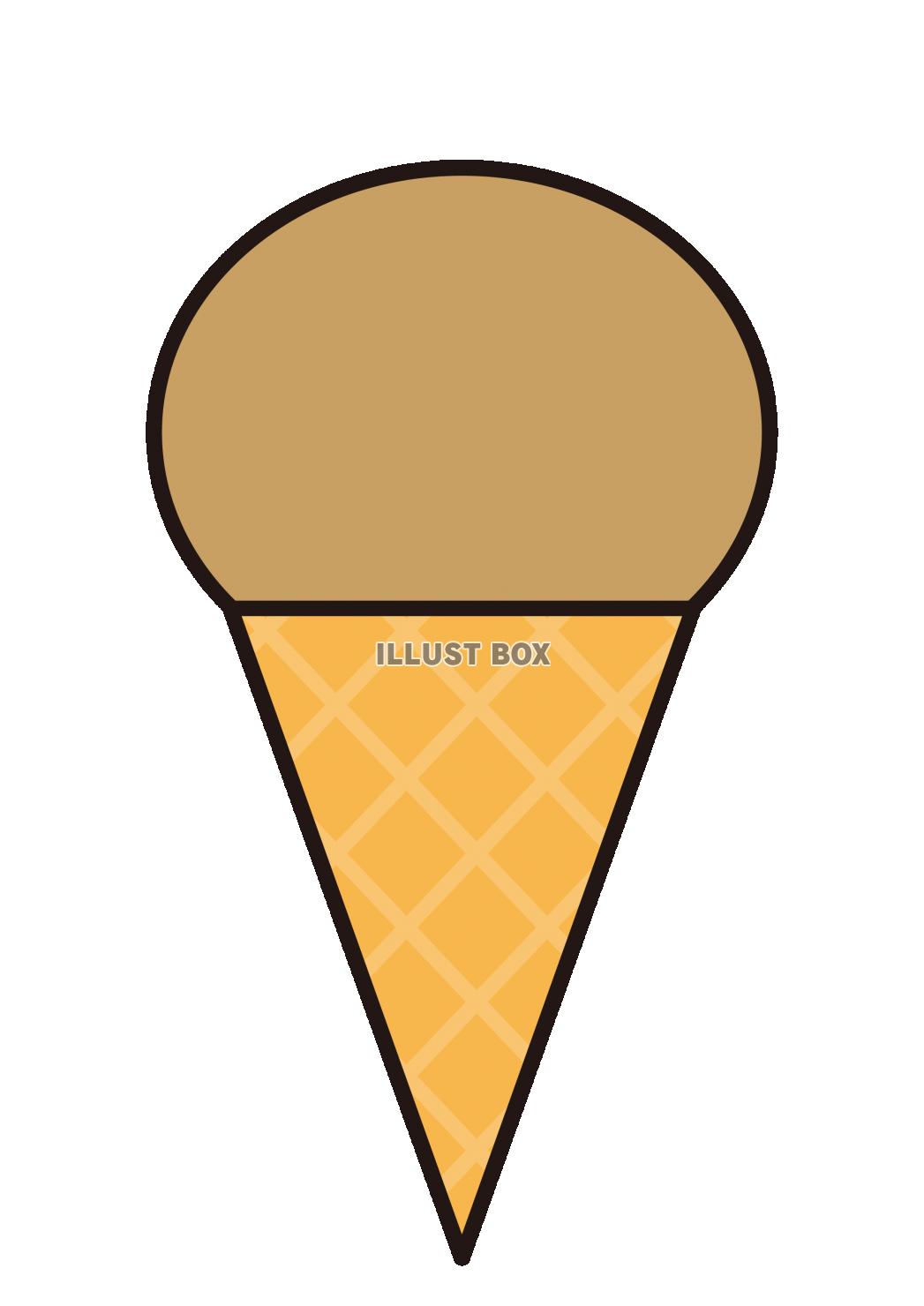 1_イラスト_アイスクリーム・コーン・白・バニラ