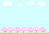 青空と桜並木の背景