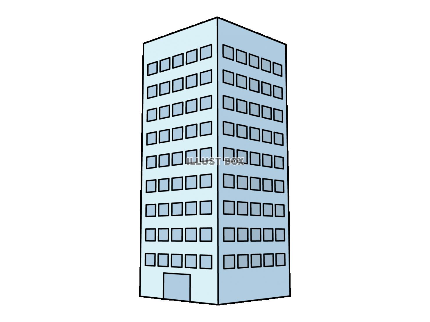 高層ビルのシンプルな3Dイラスト