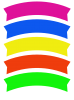 円弧型リボンの５色セット【PNG】