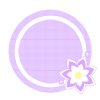 二重丸の花ワンポイントフレーム：パープル
