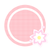 二重丸の花ワンポイントフレーム：ピンク