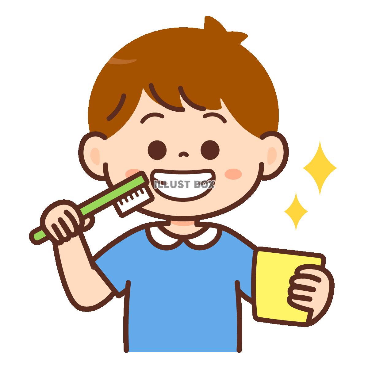 歯磨きをする男の子