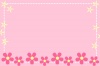 長方形の花ラインフレーム：ピンク