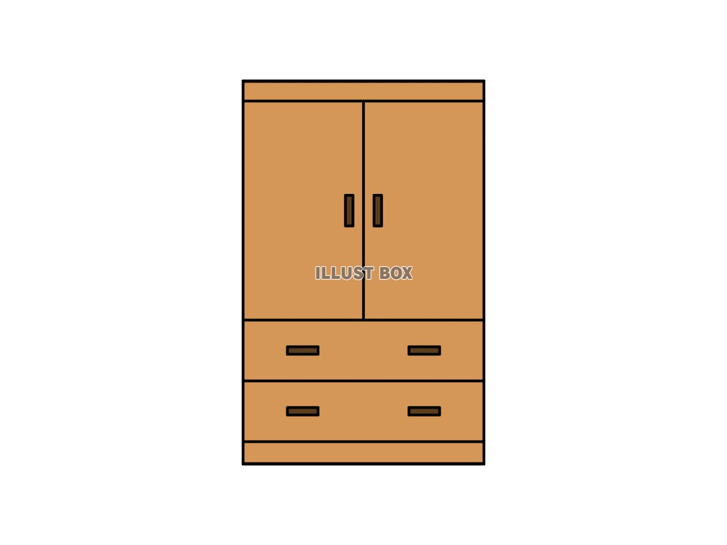 箪笥のシンプルなイラスト・透過PNG