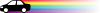 カラフルな虹色のスピード感効果線で疾走するクルマ　セダン