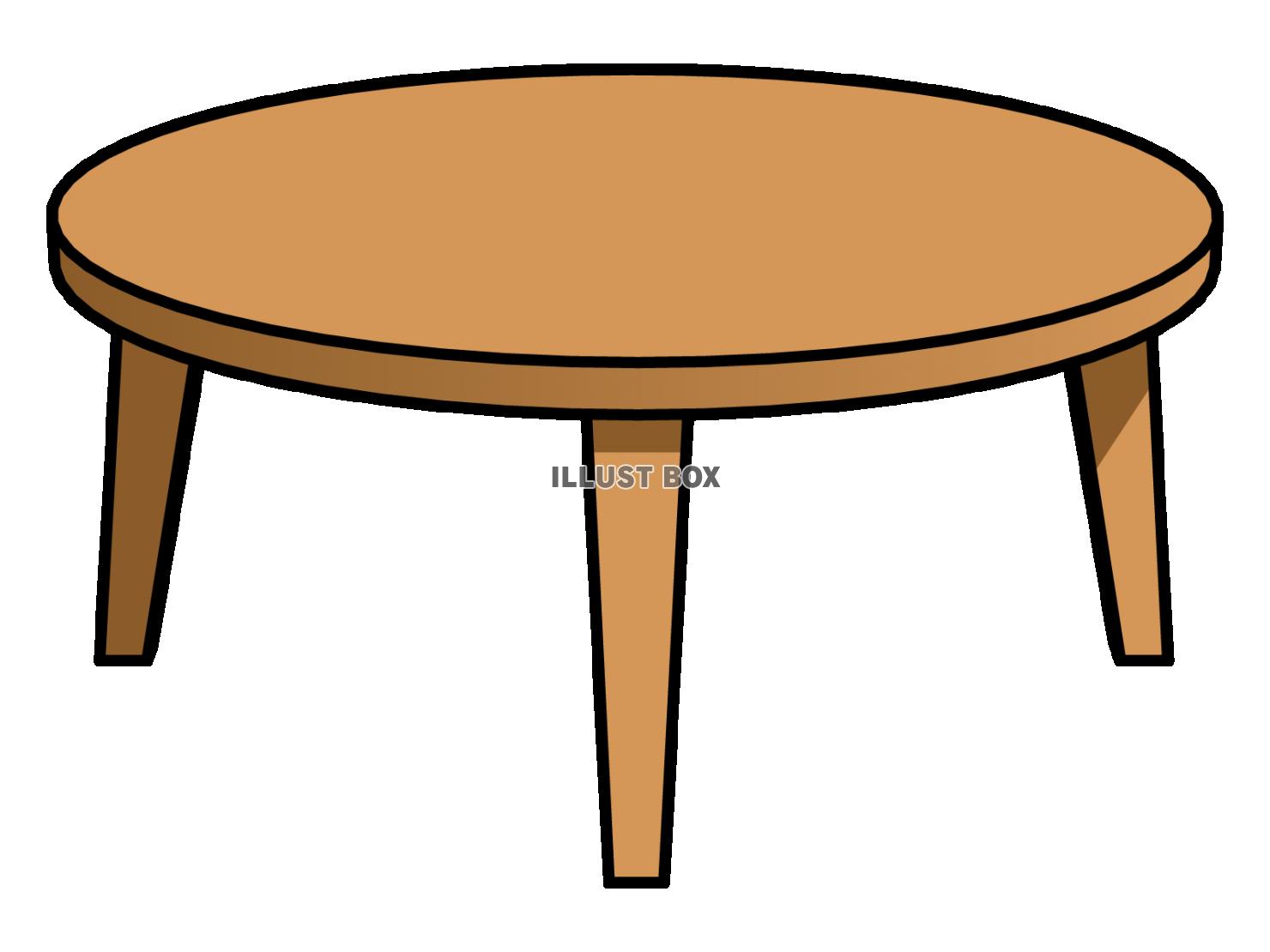 ちゃぶ台のシンプルなイラスト・透過PNG