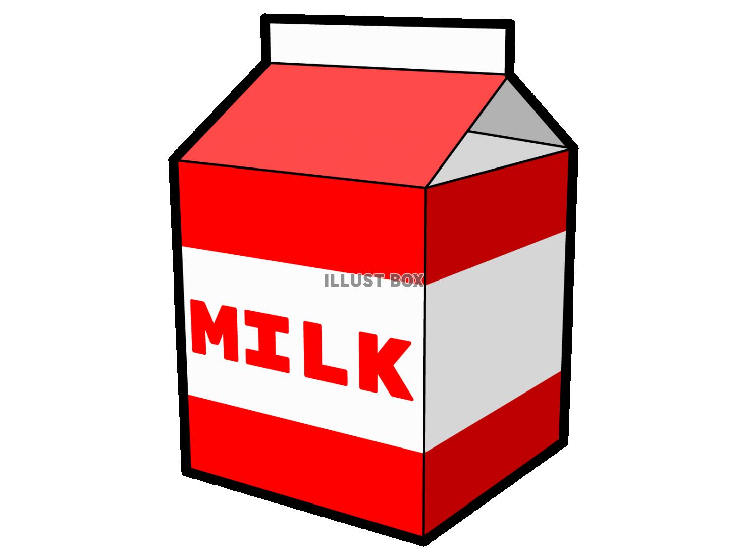 牛乳パックのシンプルなイラスト【透過PNG】