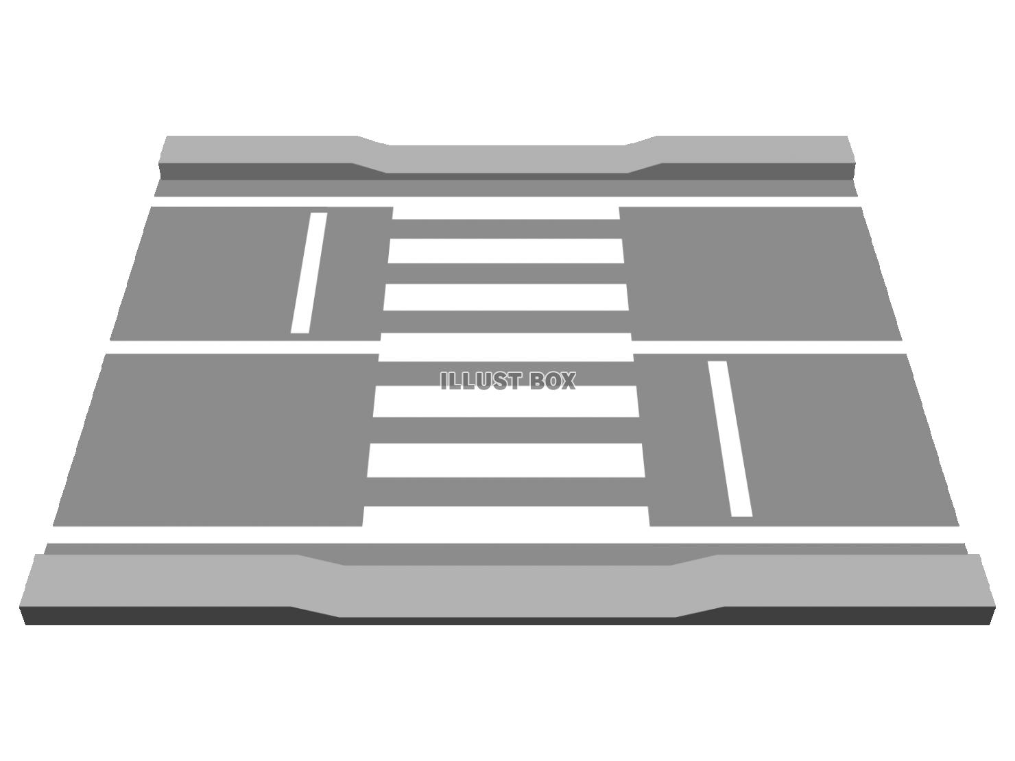 横断歩道のシンプルなイラスト素材【透過PNG】