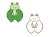 	蓮の葉とカエル カラーあるなしセット