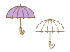 紫色の傘　カラーあるなしセット